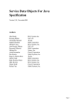 Service Data Objects For Java Specification