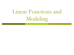 Linear Functions and Modeling