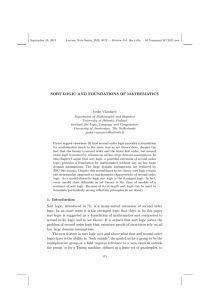 SORT LOGIC AND FOUNDATIONS OF MATHEMATICS 1