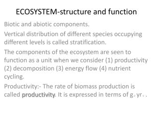 ECOSYSTEM-structure and function