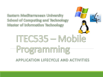 ITEC535 * Mobile Programming - Eastern Mediterranean University
