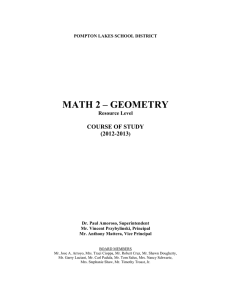 geometry curriculum - Pompton Lakes School District