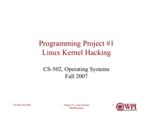 Project 1, Linux Kernel Hacking