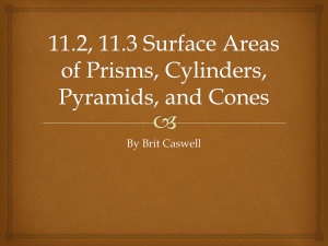 11.2, 11.3 Surface Areas of Prisms, Cylinders, Pyramids, and Cones