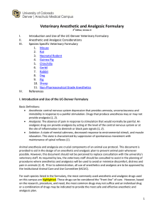 Veterinary Anesthetic and Analgesic Formulary