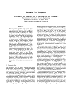 Sequential Plan Recognition
