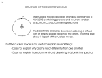STRUCTURE OF THE ELECTRON CLOUD The nuclear model