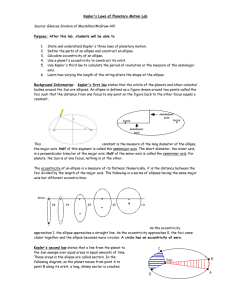 Lesson Plan on Kepler`s Laws of Planetary Motion