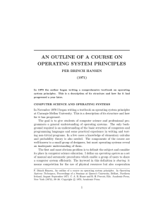 an outline of a course on operating system principles