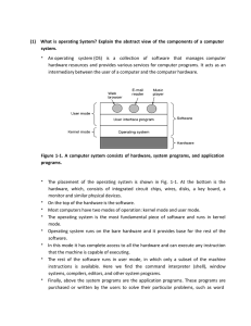 (1) What is operating System? Explain the abstract view of the