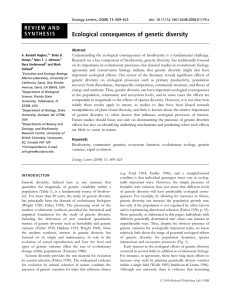 Ecological consequences of genetic diversity