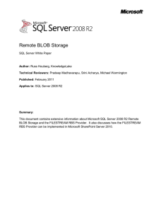 SQL Server 2008 R2 Remote BLOB Storage