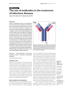 The use of antibodies in the treatment of infectious diseases