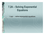 Solving Exponential Equations NOTES