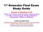 1st Semester Final Exam Study Guide
