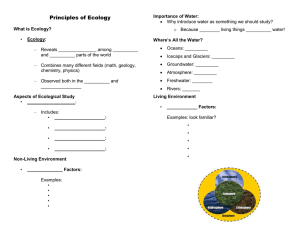 Principles of Ecology - Sun Prairie Area School District