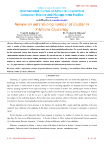 Review on determining number of Cluster in K-Means