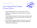 Low Voltage Power Supply Current Source