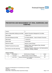 Viral Diarrhoea and Vomiting Prevention and Management Policy