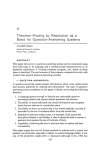 Theorem-Proving by Resolution as a Basis for