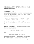 4.2 LINEAR TRANSFORMATIONS AND ISOMORPHISMS Definition