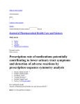 Prescription rate of medications potentially contributing to lower