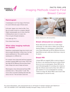 Imaging Methods Used to Find Breast Cancer