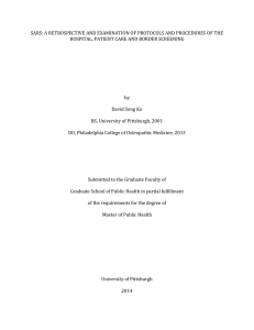 SARS: A RETROSPECTIVE AND EXAMINATION OF PROTOCOLS