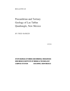 Precambrian and Tertiary Geology of Las Tablas