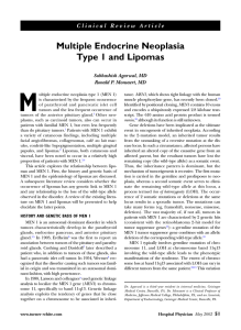 Multiple Endocrine Neoplasia Type 1 and Lipomas