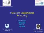Promoting Mathematical Reasoning