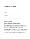 Sample CS112 Exam 1