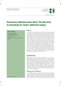 Transversus abdominis plane block: The Holy Grail of anaesthesia