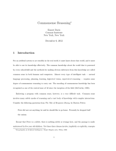 Commonsense Reasoning - NYU Computer Science