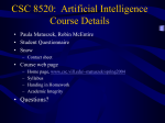 CSC 8520: Artificial Intelligence Course Details