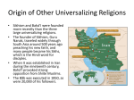 Origin of Other Universalizing Religions