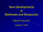 Biothreats and Biosecurity - New Jersey Preparedness Training