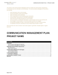 Communications Management Approach