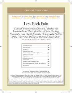 Low Back Pain - Orthopaedic Section, APTA