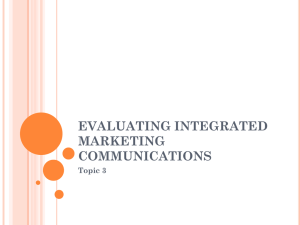 Evaluating Integrated Marketing Communications
