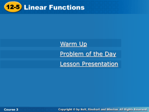 Linear functions - Caldwell County Schools