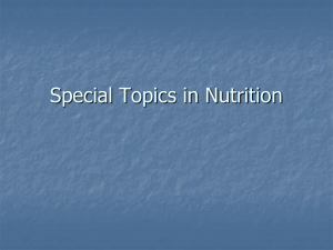 Special Topics in Nutrition