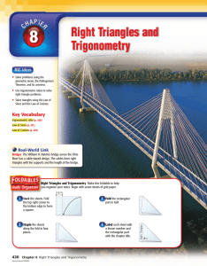 Chapter 8: Right Triangles and Trigonometry