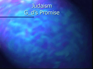 Judaism God`s Promise - University of Mount Union