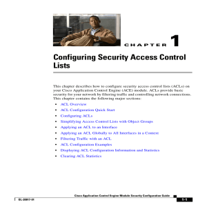 Configuring Security Access Control Lists