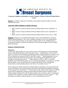 Hereditary Genetic Testing for Patients With and Without Breast