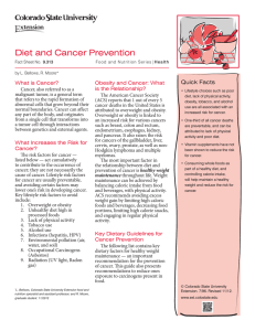 Diet and Cancer Prevention - Colorado State University Extension