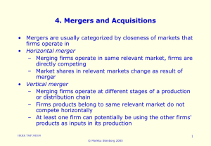 TMP 38E050 Advanced Topics Economics of Competition and