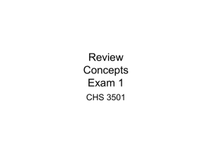 Review Concepts Exam 1