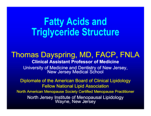 Fatty Acids And Triglycerides - The Center for Cholesterol
